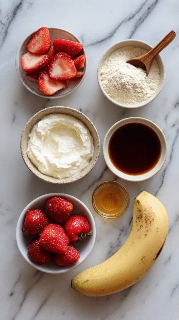 protein popsicle ingredients Greek yogurt strawberries