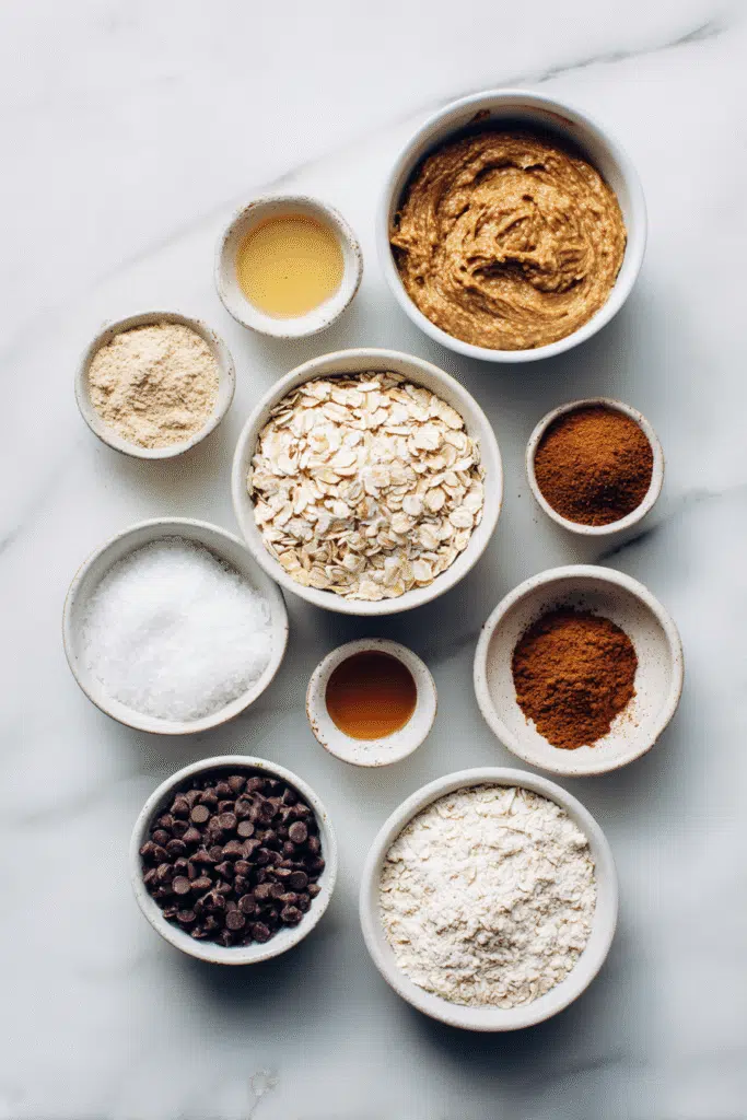 Ingredients for almond butter protein balls