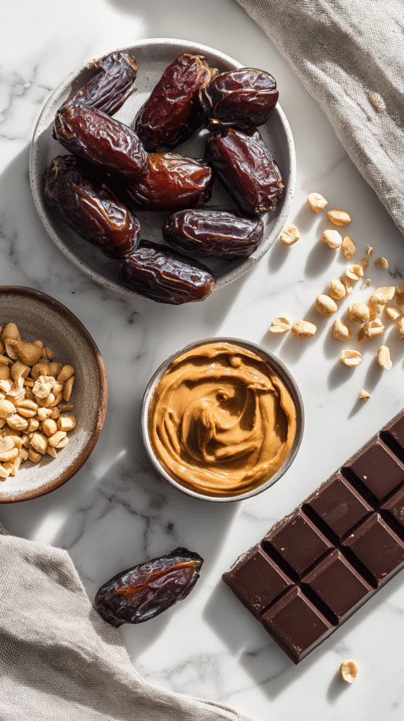 Ingredients for making Date Snickers