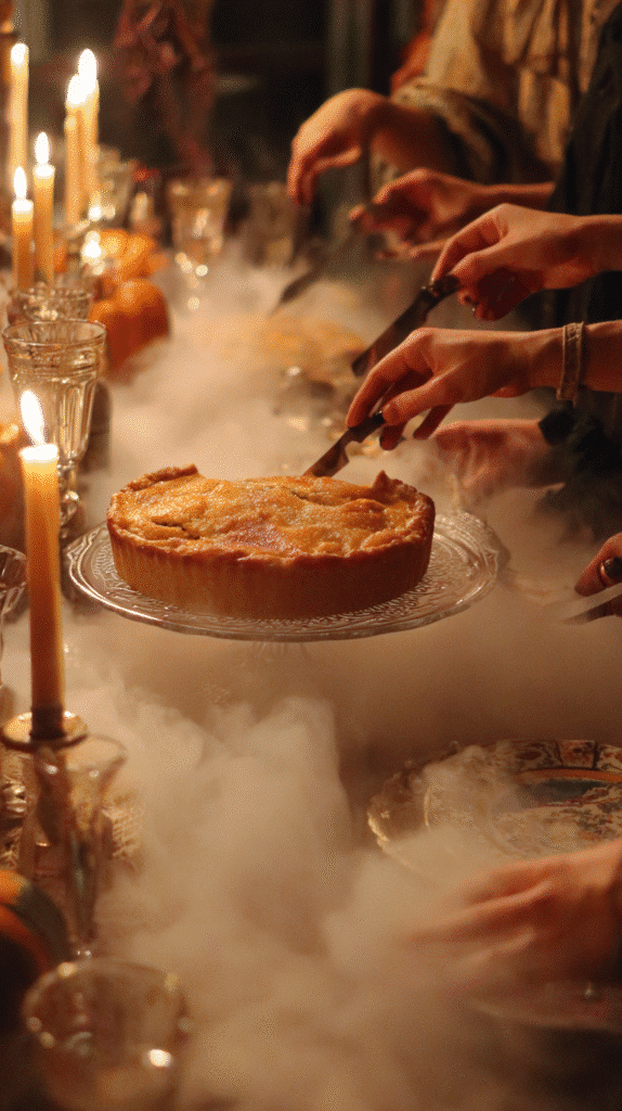 Serving Frankenstein’s Monster Pie at a Halloween party
