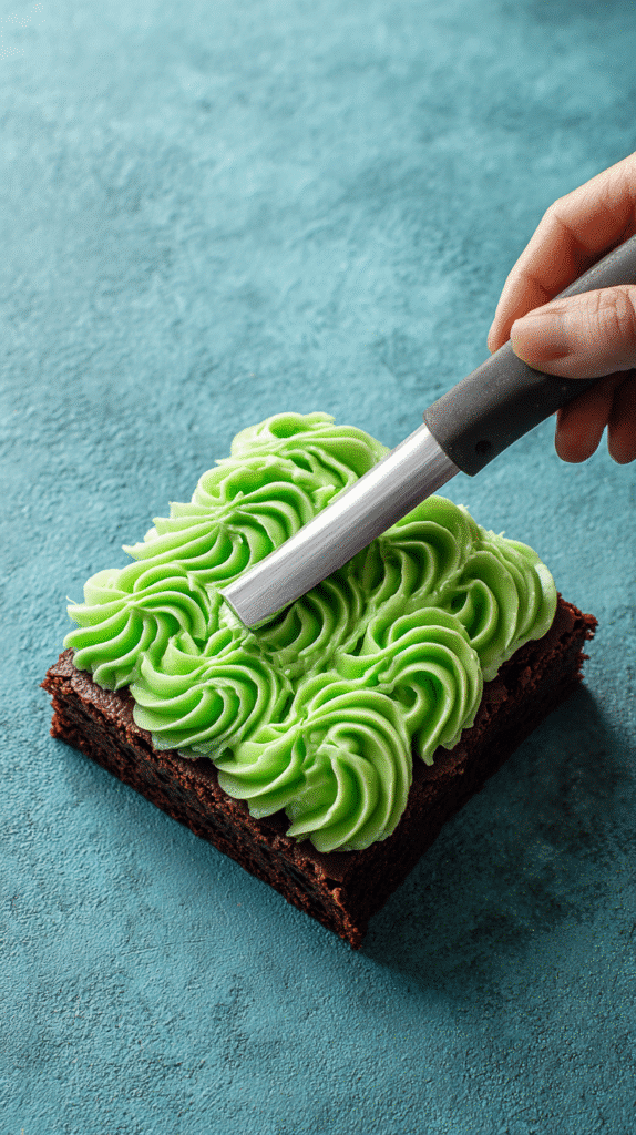 Frosting Frankenstein Brownies green