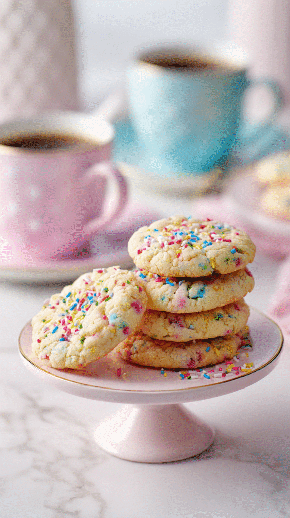 Funfetti cookies served for a party