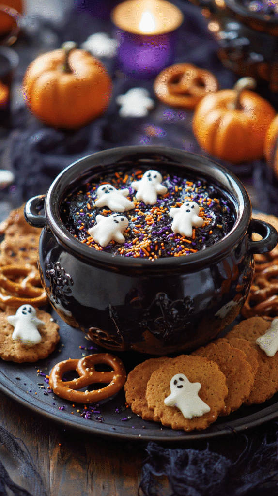 Mixing ingredients for Halloween Dunkaroo Dip