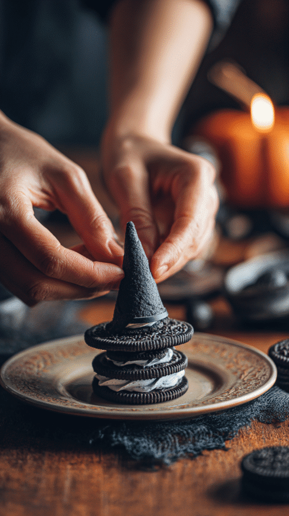 making-witch-hat-oreo-cookies-step1
