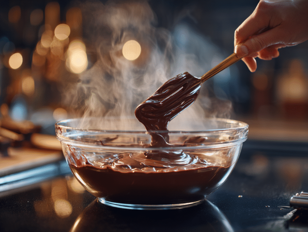 melting chocolate for quinoa crisps