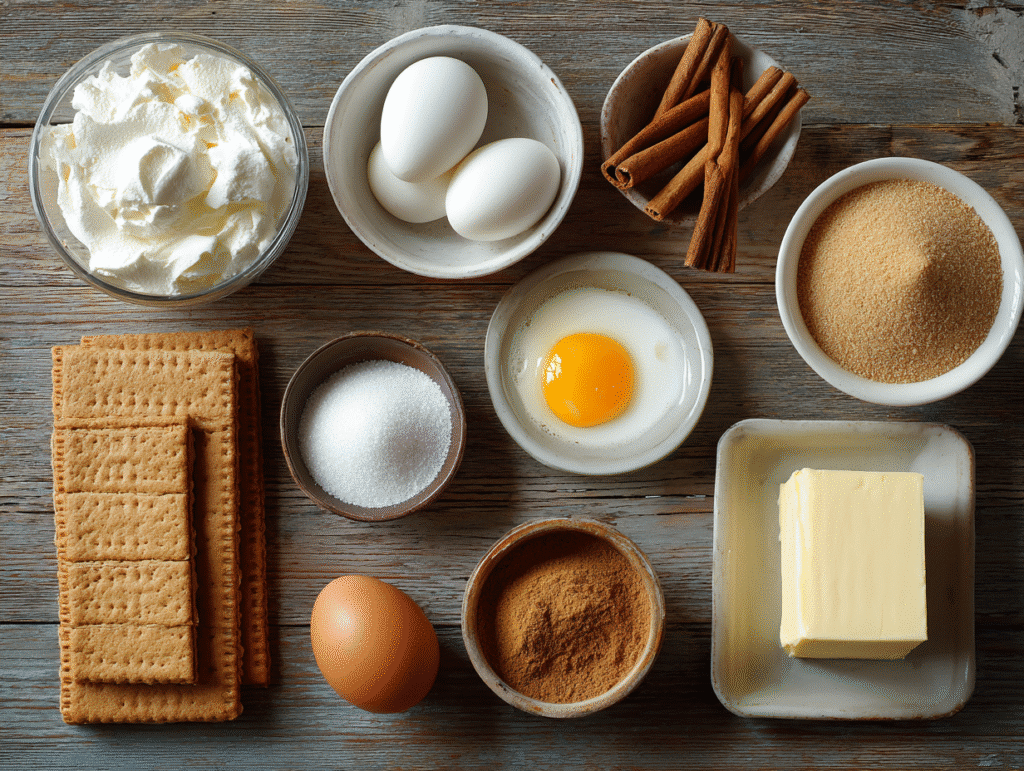 Ingredients for cinnamon roll bliss bars