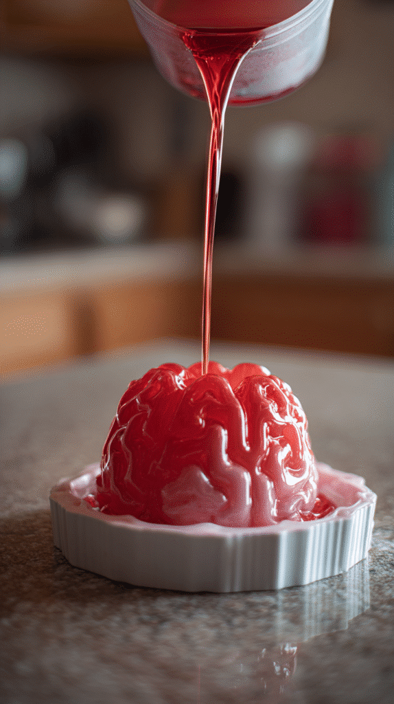 Pouring Gelatin into Brain Mold