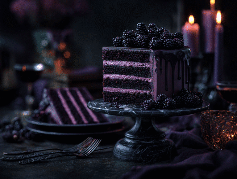 Halloween Blackberry Velvet Cake