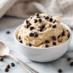 Cottage cheese cookie dough topped with chocolate chips