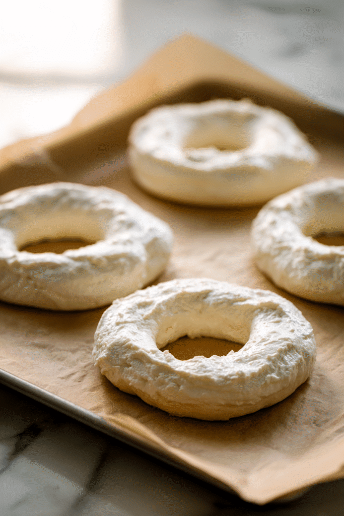 Shaping dough for cottage cheese bagels