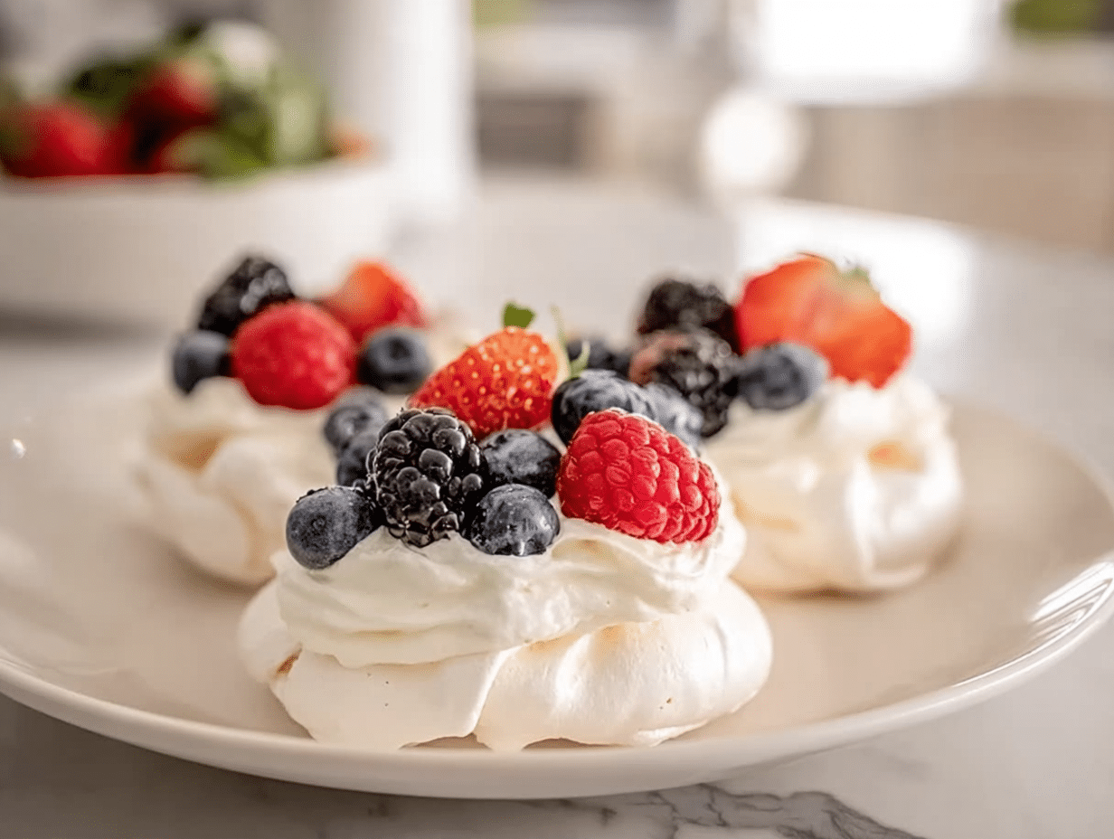 pavlova cookies in Scandinavian kitchen