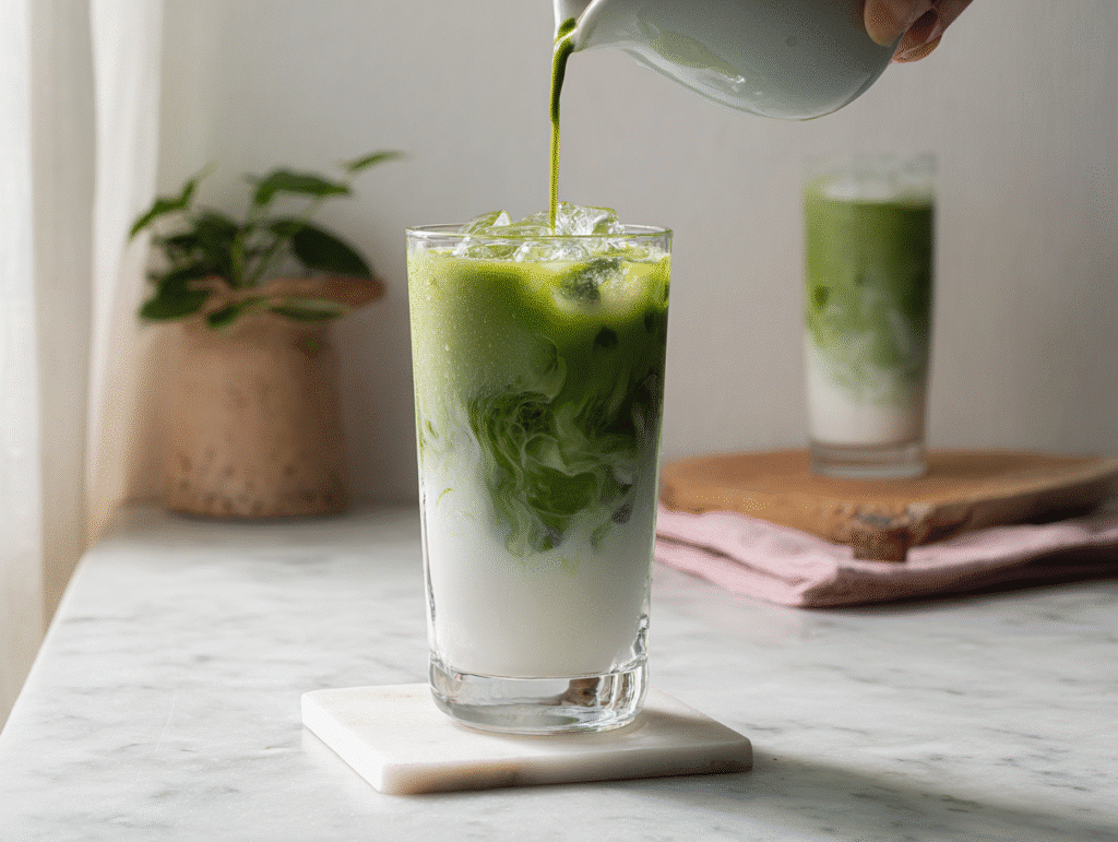 iced matcha latte recipe featured image