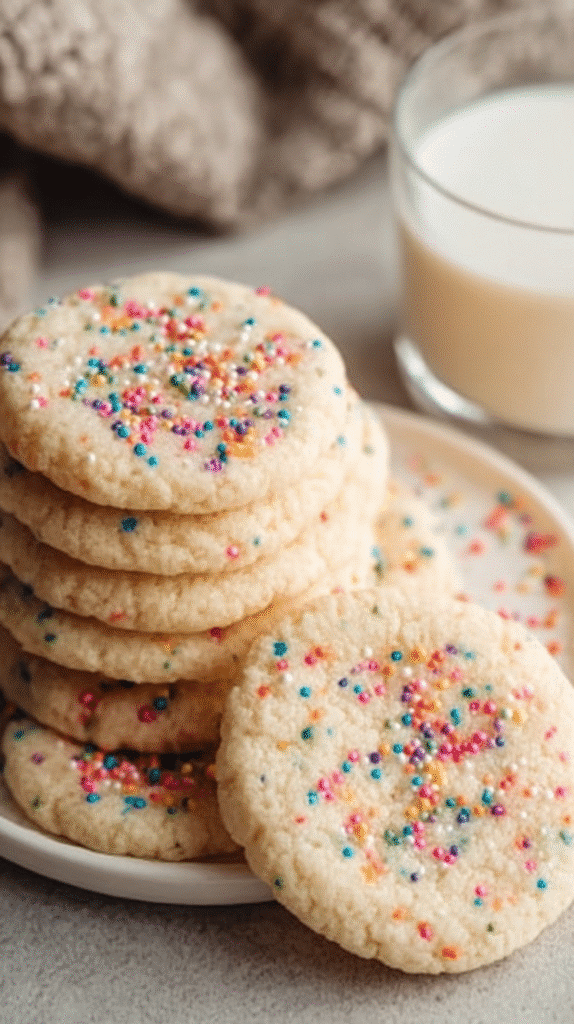 3-ingredient sugar cookies with sprinkles