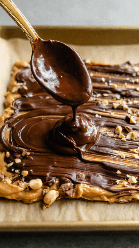 drizzling chocolate on date bark recipe
