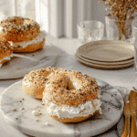 Cottage cheese bagels fresh out of oven