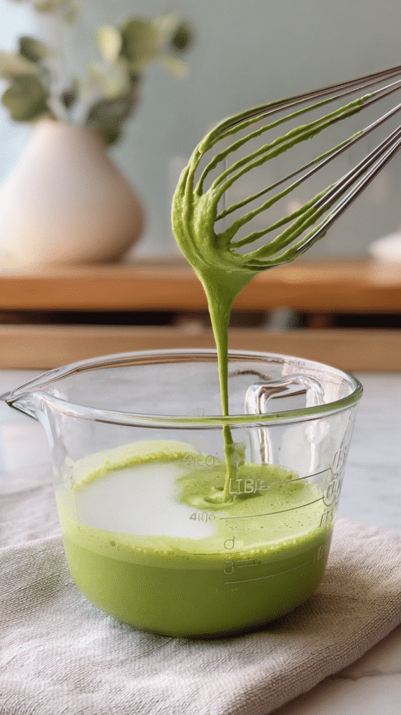 Pouring Matcha Cloud Foam