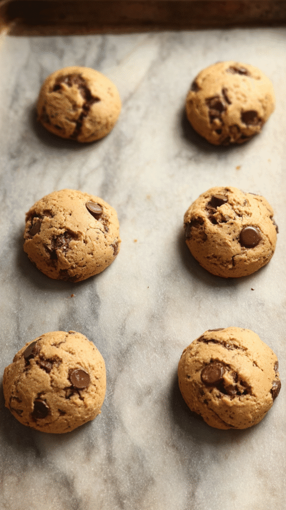 vegan chocolate chip cookie on tray