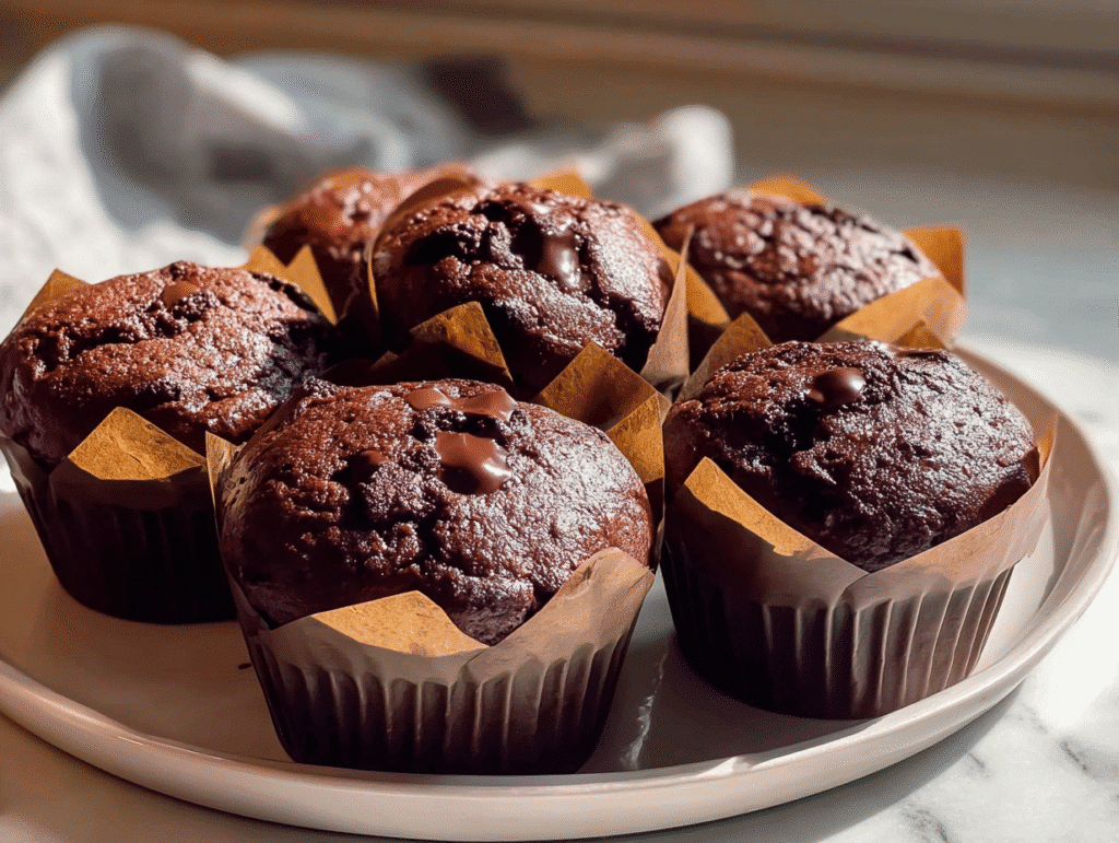 Olympics chocolate muffins recipe with ganache filling