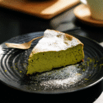 Matcha Gateau Recipe slice on plate