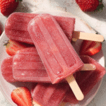 protein popsicles with Greek yogurt and strawberries
