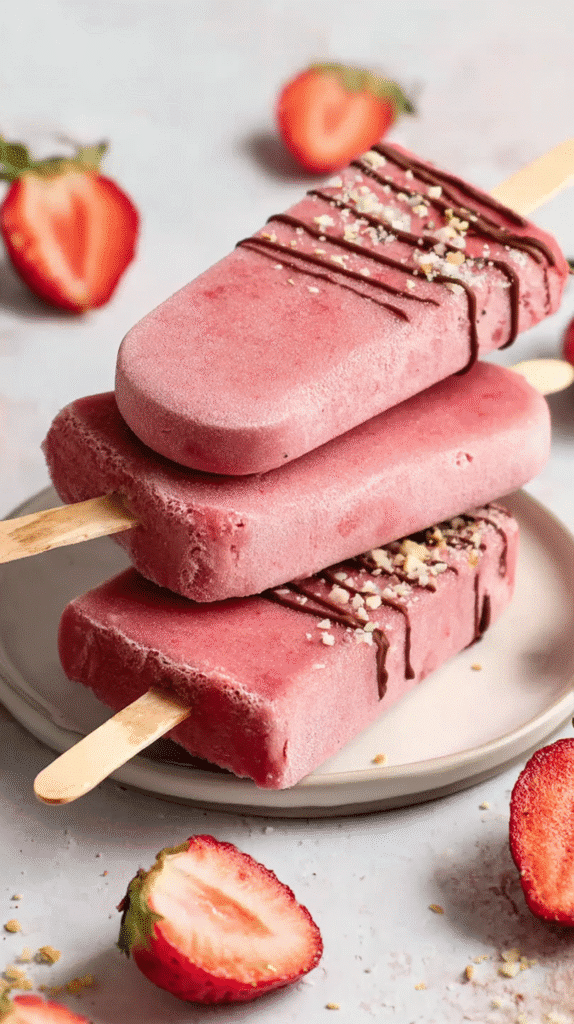 serving protein popsicles with chocolate and nuts
