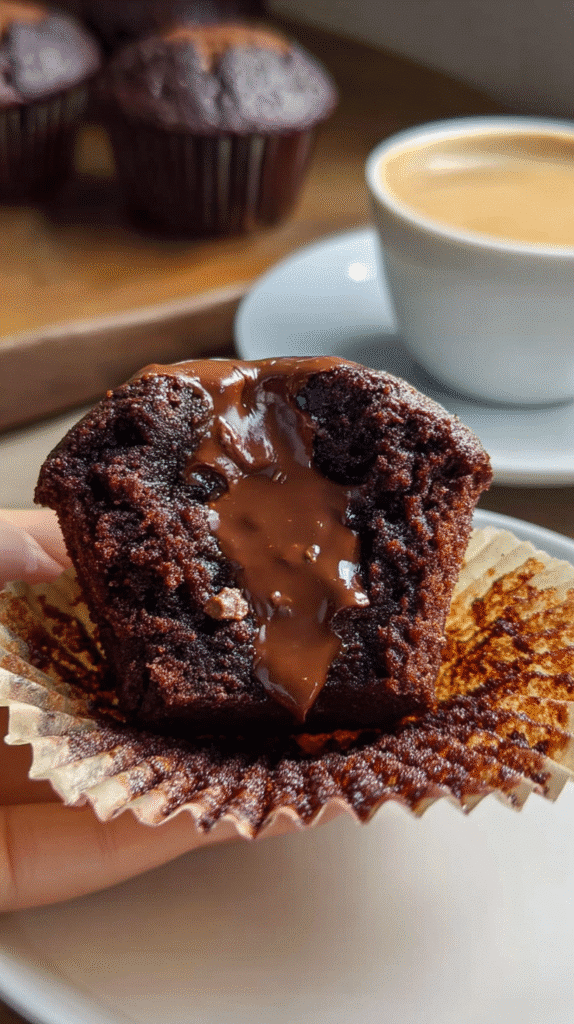 Olympics chocolate muffins recipe with ganache center