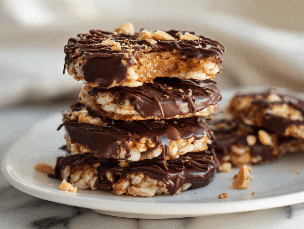 Serving Peanut Butter Chocolate Rice Cakes