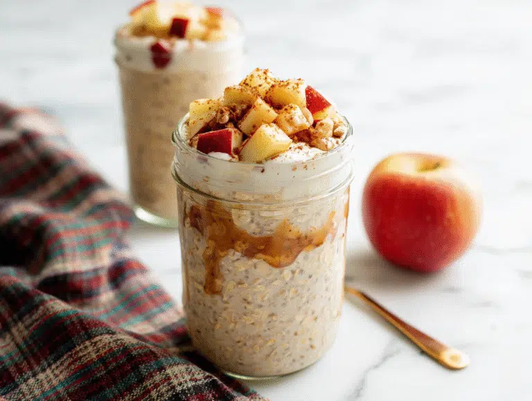 Apple Cinnamon Overnight Oats in a jar