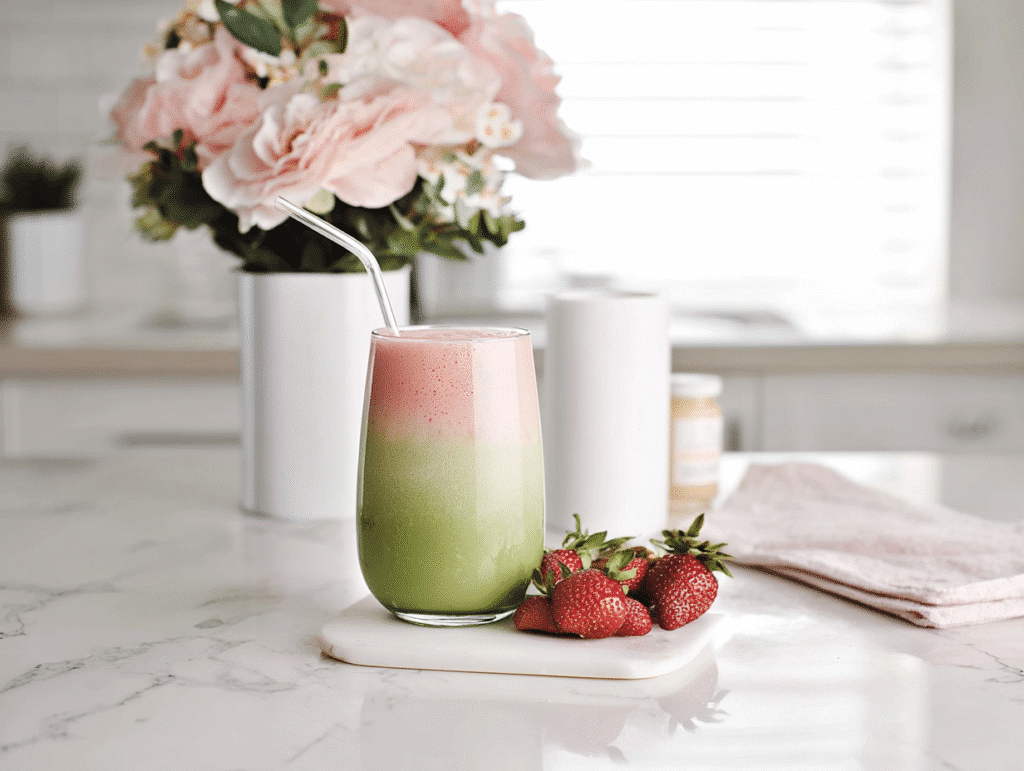 strawberry matcha latte recipe café-style drink