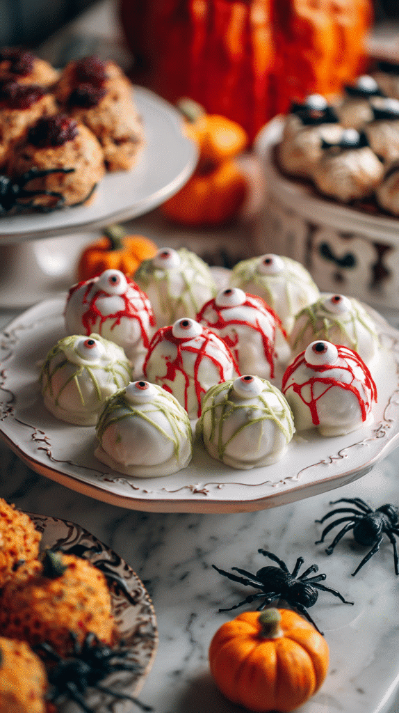 Monster Eyeballs Truffles Halloween party display