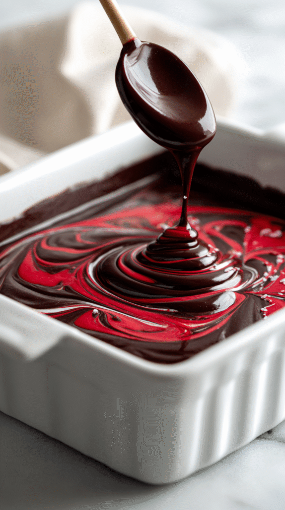 Red swirl in Vampire Fudge