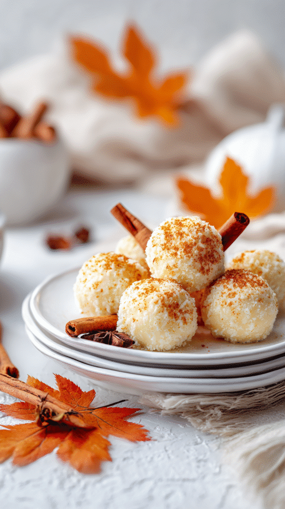 Serving the finished Pumpkin Cheesecake Balls.