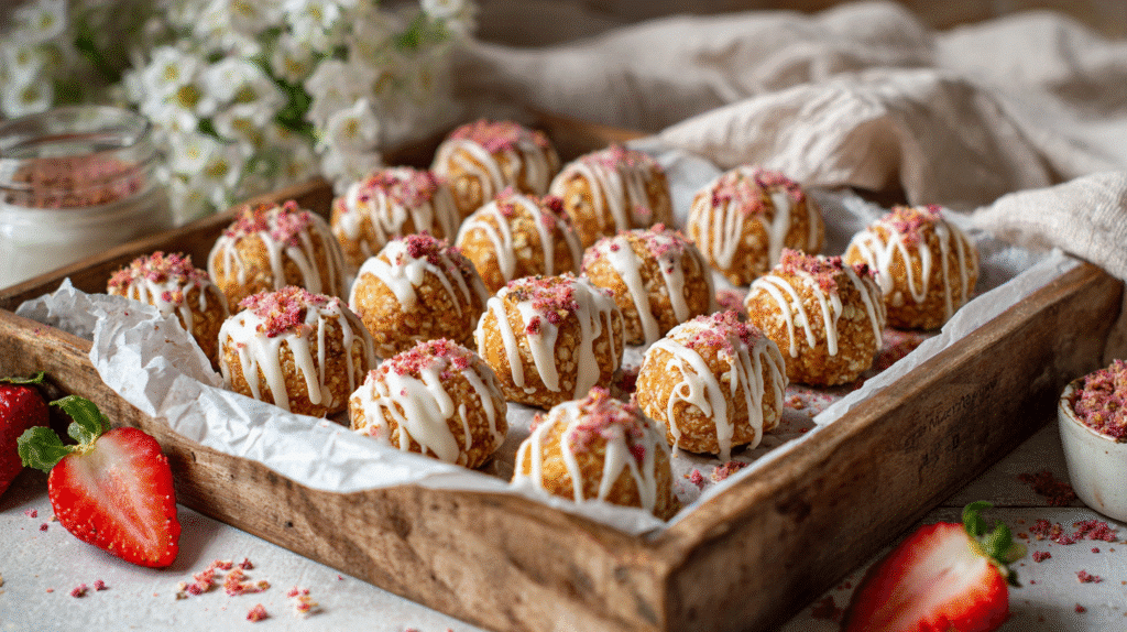 Strawberry Shortcake Energy Bites