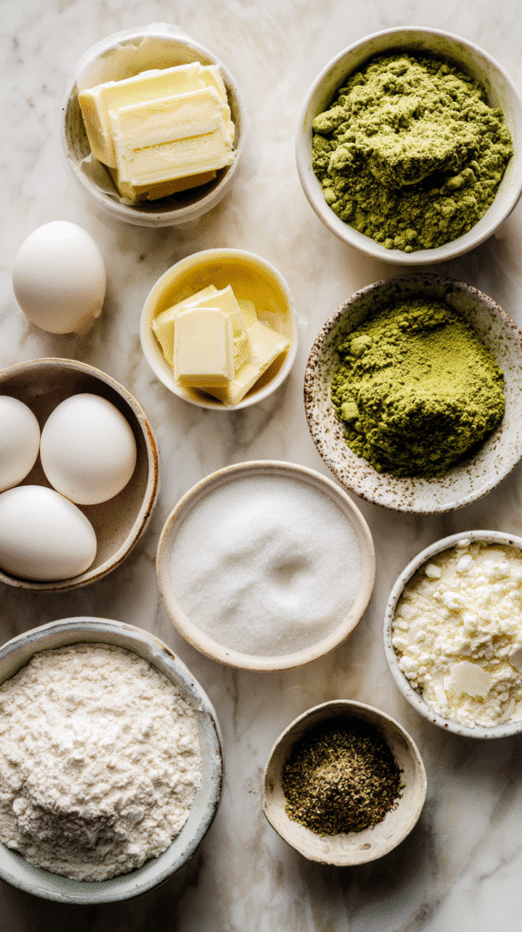 matcha brownie recipe ingredients
