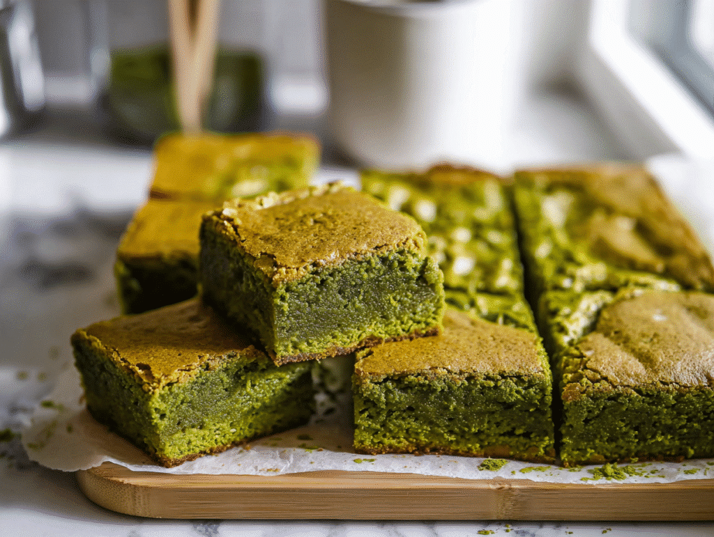 matcha brownie recipe fresh baked