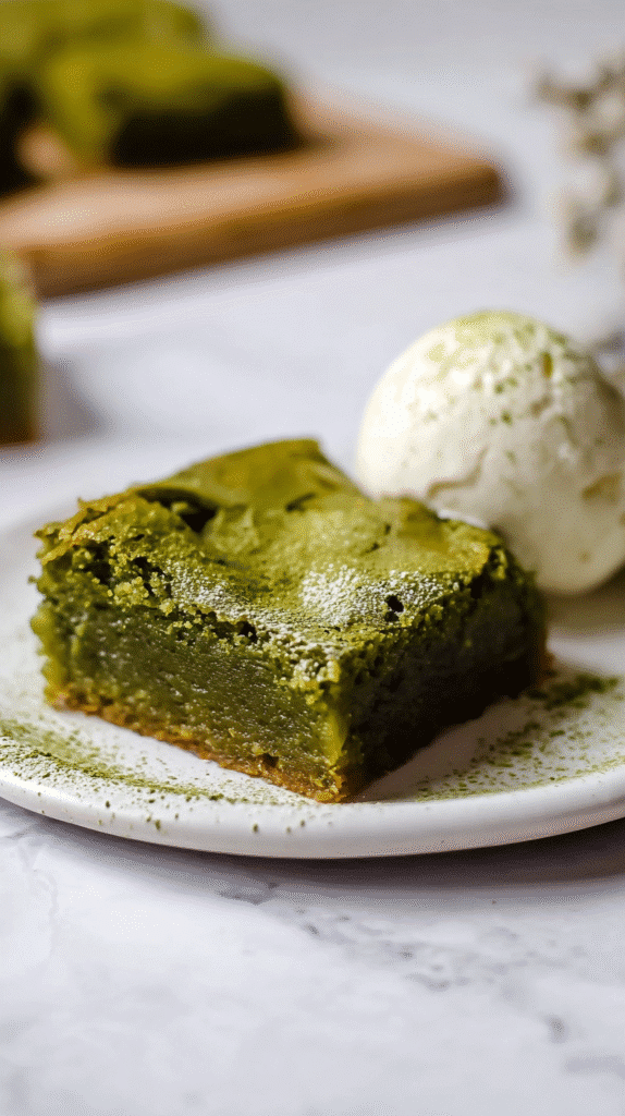 matcha brownie recipe serving suggestion