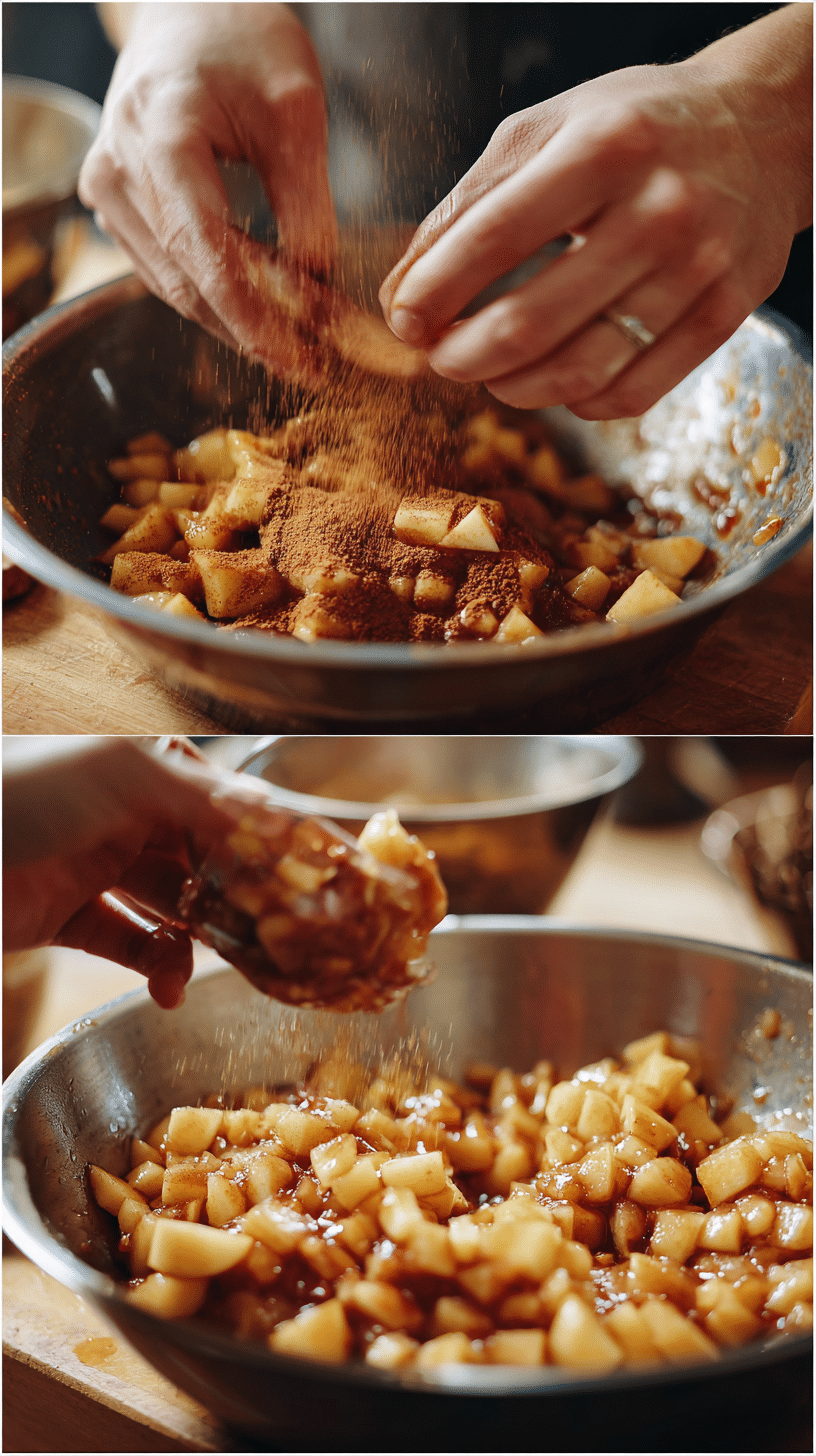Preparing Apple Pie Dip Salsa step by step cooking process