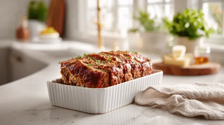 Best Meatloaf Recipes finished dish on elegant plate
