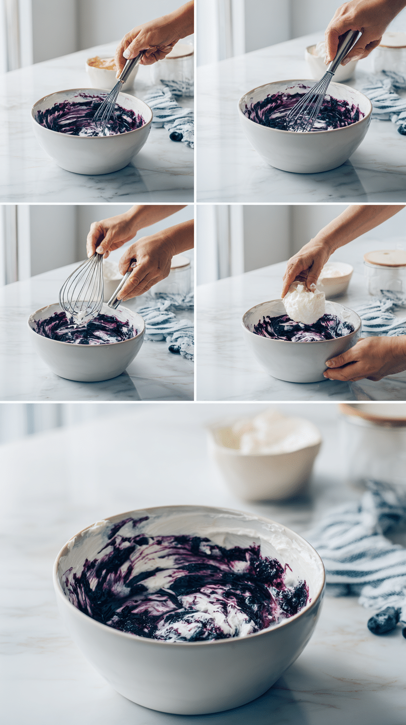 Blueberry Cheesecake Swirl Cookies step 2 instructional process shot