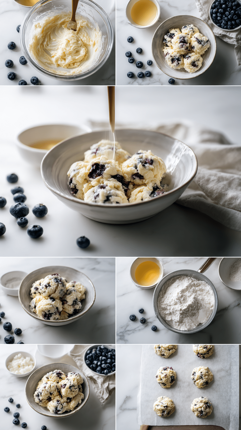 Blueberry Cheesecake Swirl Cookies step 3 instructional process shot