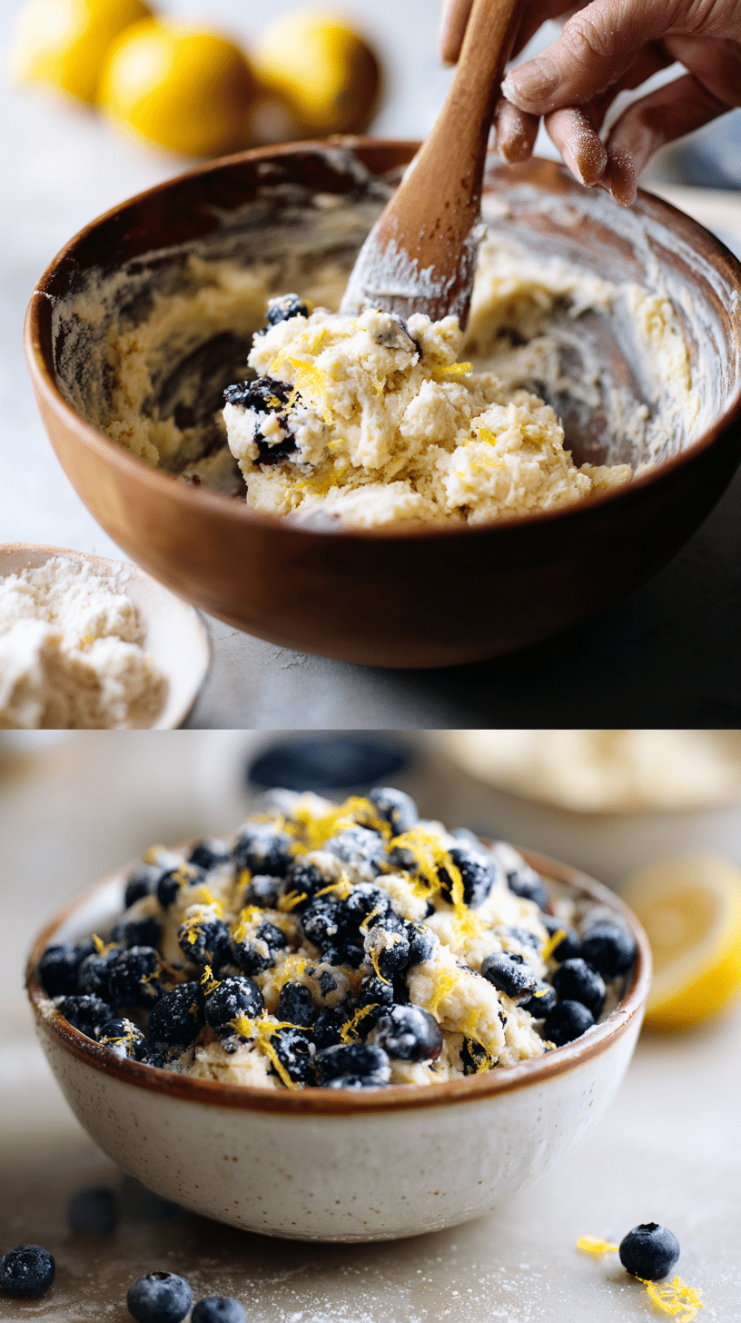 Preparing Blueberry Lemon Heaven Cookies step by step cooking process
