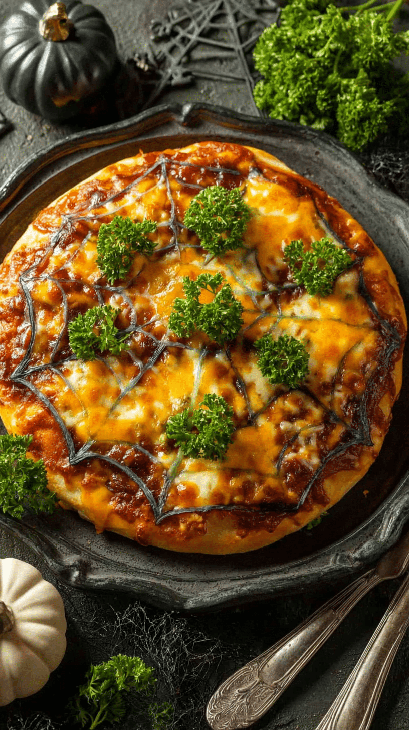 Cemetery Flatbread Pizza Recipe being served on beautiful dinnerware