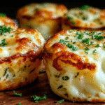 Cheesy Mashed Potato Puff Bites hero shot of the finished dish