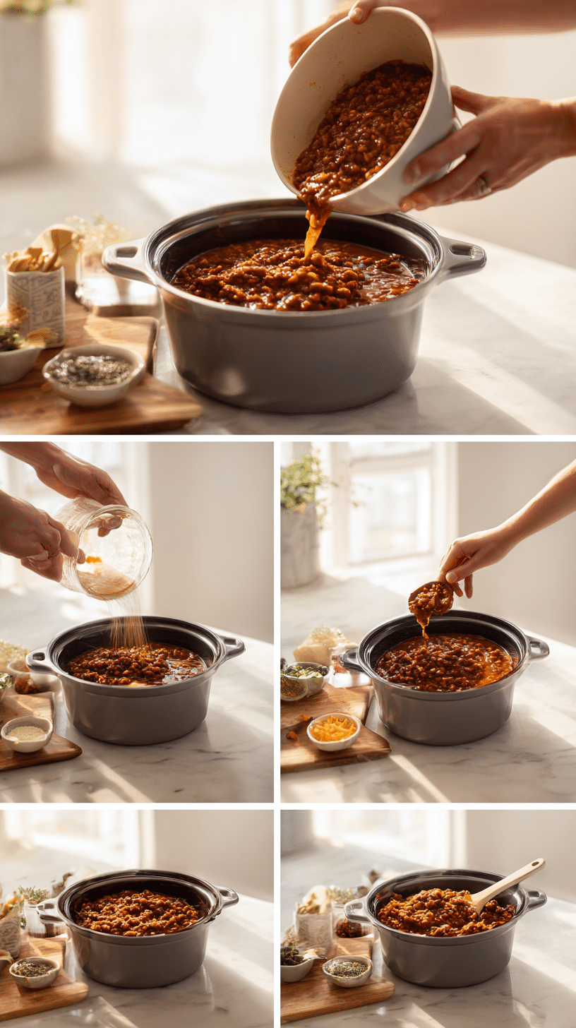 Chicken Enchilada Crock Pot Meal step 2 instructional process shot