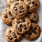 Chocolate Chip Cookie recipe card top-down view of finished cookies