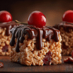 Hero shot of Chocolate Covered Cherry Rice Krispies Treats