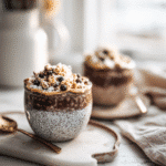 Chocolate Peanut Butter Protein Overnight Oats recipe card with complete instructions