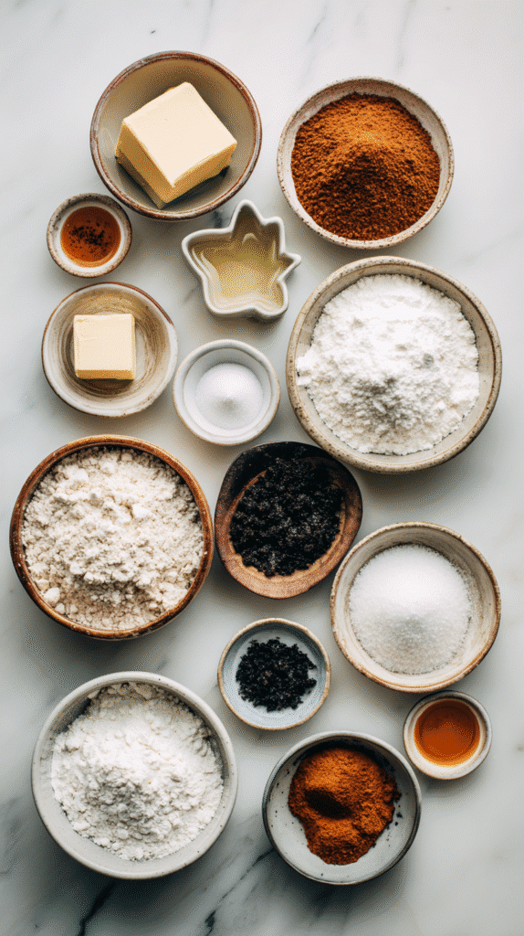 cookie halloween cat ingredients flat lay