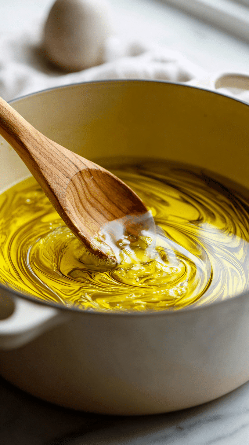 Melting butter and oil in Dutch oven for Creamy Mushroom Soup