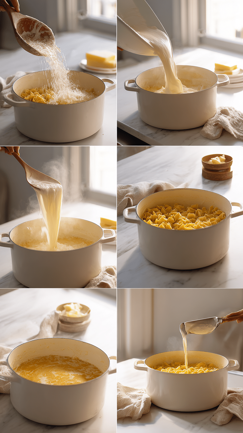 Creamy Tortellini Soup step 2 instructional process shot